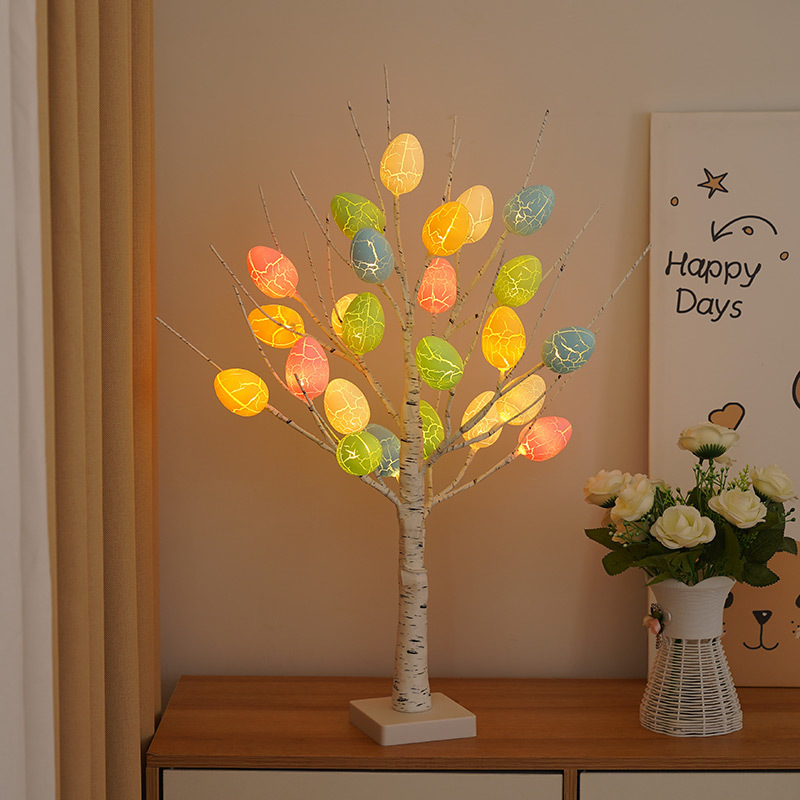 Easter Decoration 60cm Birch Tree Home Easter Egg LED Light Gift Spring Party Tabletop Ornaments Light Easter Party Kids Gifts - Image 10