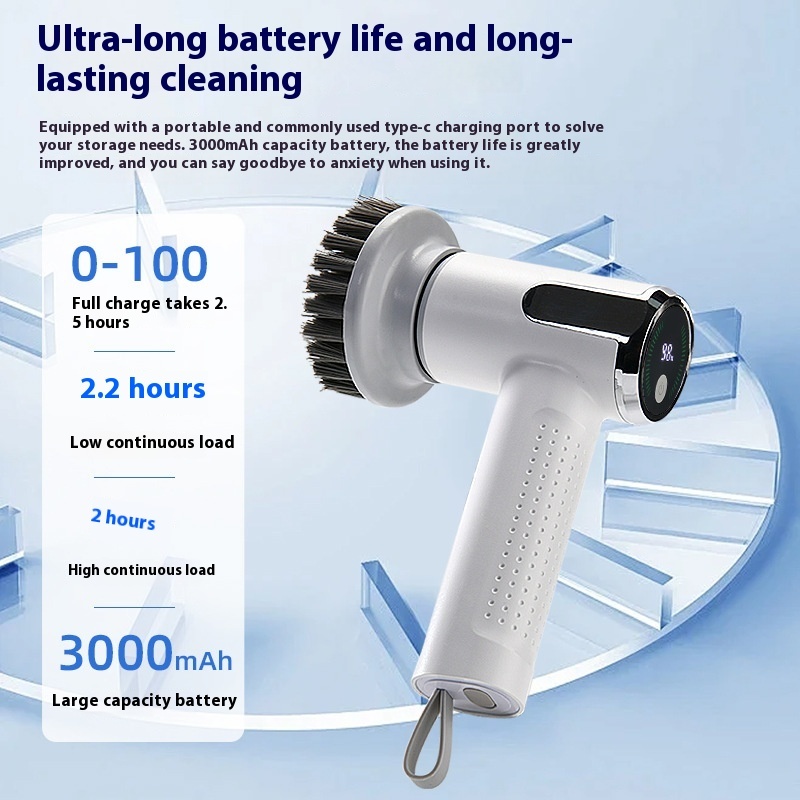 Multifunctional Smart Display Electric Cleaning Brush Wireless Kitchen Sink Cleaning Brush Waterproof Electric Pot Brush Cleaning Tool - Image 3