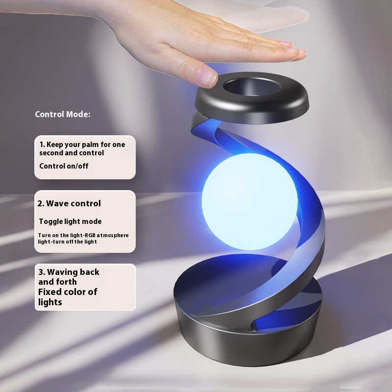 Rotating Moon Desk Lamp With Phone Wireless Charging Sensor Control Table Lamps Decorative Desktop Lamp Small Night Lamp Home Decor - Image 6