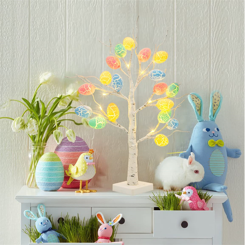 Easter Decoration 60cm Birch Tree Home Easter Egg LED Light Gift Spring Party Tabletop Ornaments Light Easter Party Kids Gifts - Image 6