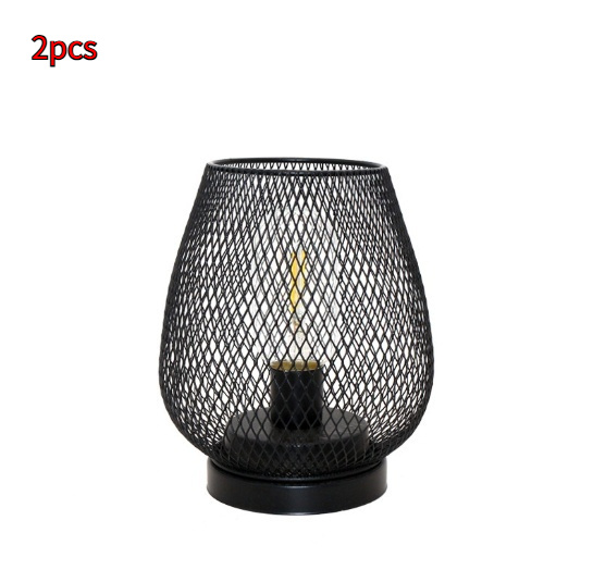 Retro Iron Art Table Lamp Battery Powered Night Light Hollowed Out Birdcage Desk Reading Lamp Bedroom Decor Bedside Table Lamp Home Decor - Image 7