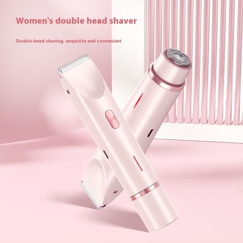 2 In 1 Hair Remover Women's Double Head Shaver Private Pubic Hair Trimmer Electric Razor Wet Dry Electric Body Hair - Image 3