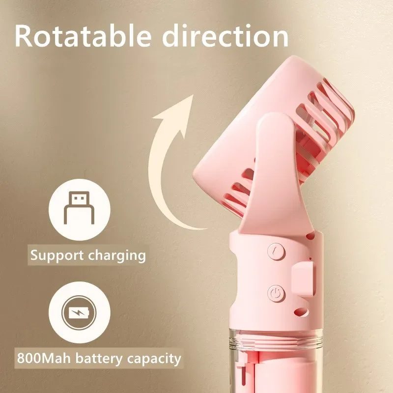 Portable Handheld Spray Fan 4-Speed Water Spray Mist Fan Summer Cooling Artifact USB Charging Summer Supplies Outdoor Mini Fan - Image 3