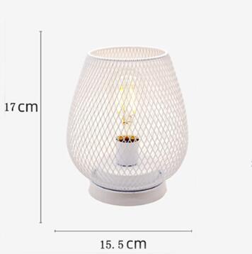 Retro Iron Art Table Lamp Battery Powered Night Light Hollowed Out Birdcage Desk Reading Lamp Bedroom Decor Bedside Table Lamp Home Decor - Image 5