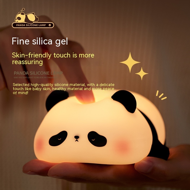 Panda Night Lights For Kids Cute Animal Silicone Timing Rechargeable Lamp Cartoon Panda Bedroom Decoration Kids Boys Girls Gift - Image 2