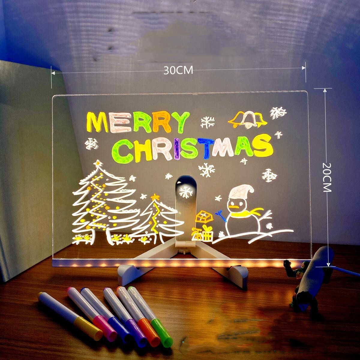 Acrylic DIY Note Board LED Night Light Creative Message Board Holiday Lamp With 7Pens USB LED Desk Lamp Note Daily Moment Painting Lamp - Image 7