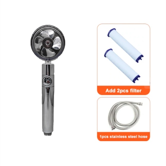 Shower Head Water Saving Flow 360 Degrees Rotating With Small Fan ABS Rain High Pressure Spray Nozzle Bathroom Accessories - Image 6