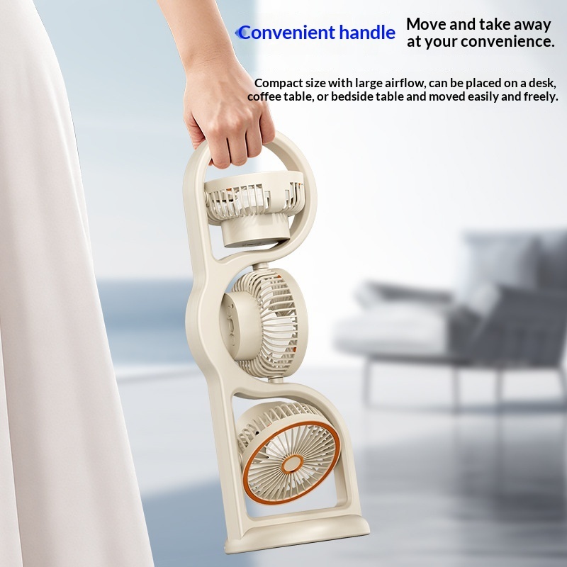 Multifunctional High-Wind-Force Three-Speed Fan With Night Light Dormitory And Outdoor Desktop Fan - Image 4