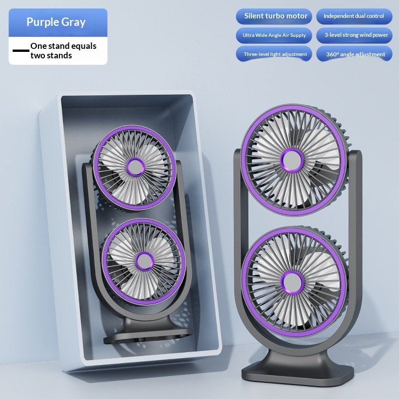 Multifunctional High-Wind-Force Three-Speed Fan With Night Light Dormitory And Outdoor Desktop Fan - Image 8