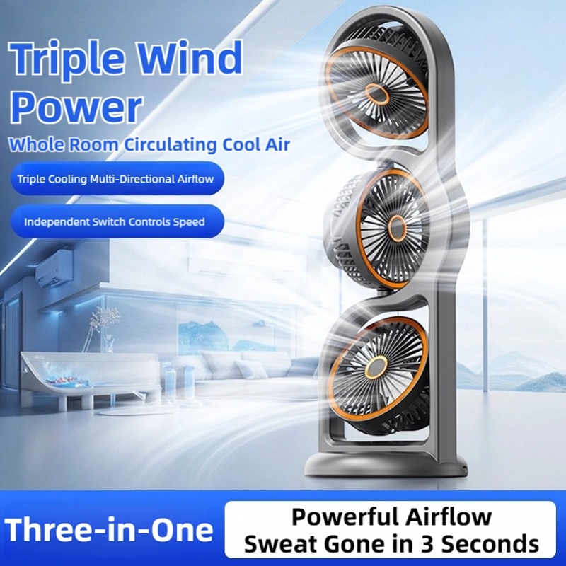 Multifunctional High-Wind-Force Three-Speed Fan With Night Light Dormitory And Outdoor Desktop Fan - Image 10