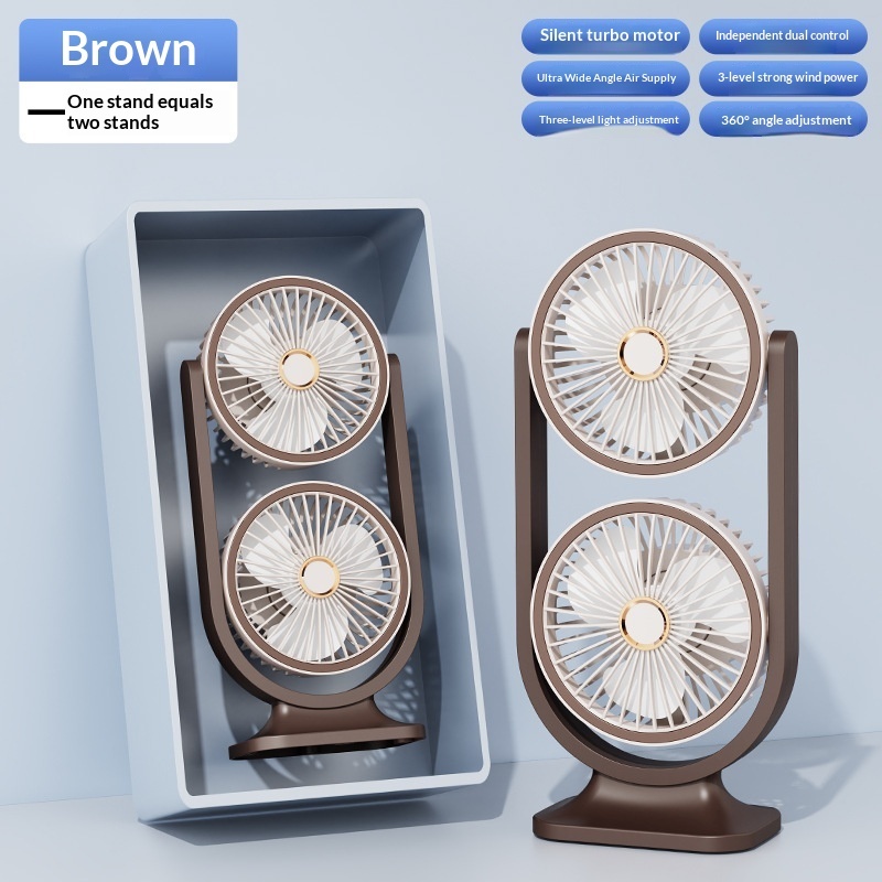 Multifunctional High-Wind-Force Three-Speed Fan With Night Light Dormitory And Outdoor Desktop Fan - Image 9